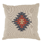 Almofada Quadrado Dupla Face Kilim Algodão Bege 43x43cm Jacquard Tecidos