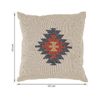 Almofada Quadrado Dupla Face Kilim Algodão Bege 43x43cm Jacquard Tecidos