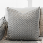 Almofada Em Linho Bordado Natural Cinza Claro. Tipo:somente C