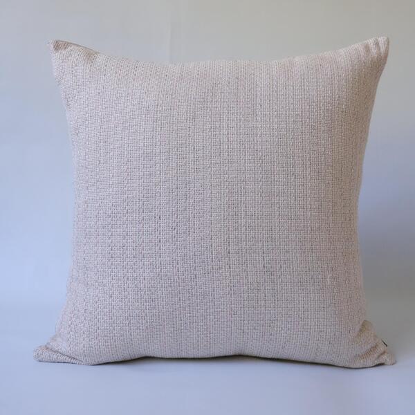 Almofada Em Linho Bordado Rosa Pó Quadrada Tipo:completa