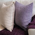 Almofada Em Linho Bordado Rosa Pó Quadrada Tipo:completa