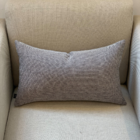 Almofada Em Linho Tramado Azul E Cinza Retangular Tipo:comple