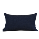 Almofada Em Linho Tramado Azul Marinho Retangular Tipo:comple