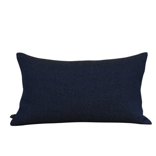 Almofada Em Linho Tramado Azul Marinho Retangular Tipo:comple