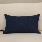 Almofada Em Linho Tramado Azul Marinho Retangular Tipo:soment