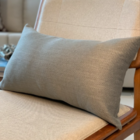 Almofada Em Linho Tramado Cinza Retangular Tipo:somente Capa