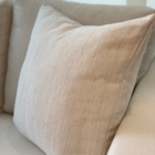 Almofada Em Linho Tramado Offwhite Quadrda Tipo:completa