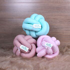 Almofada Em Nó Escandinavo Rosa, Rosê E Verde Água 3 Unidades