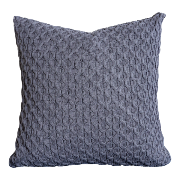 Almofada Em Tricot Cinza Entrelace Tipo:somente Capa