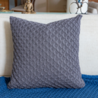 Almofada Em Tricot Cinza Entrelace Tipo:somente Capa