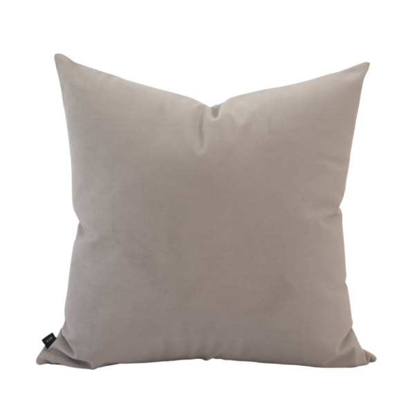 Almofada Em Veludo Cinza Quadrada Tipo:completa