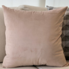 Almofada Em Veludo Rosé Quadrada Tipo:completa