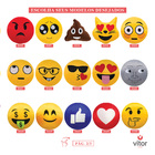 Almofada Emoji - Pelúcia Bordado 28cm X 28 Cm Desenho Do Teci