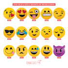 Almofada Emoji - Pelúcia Bordado 28cm X 28 Cm Desenho Do Teci