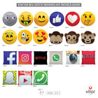 Almofada Emoji - Pelúcia Bordado 28cm X 28 Cm Desenho Do Teci