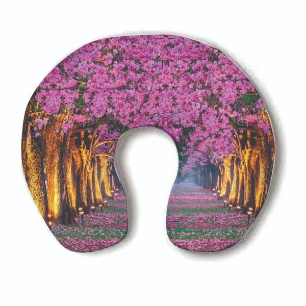 Almofada Encosto De Pescoço P/ Viagens Jardim De Rosas