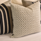 Almofada Entrelace Bordada Em Linho Natural Quadrada Tipo:com