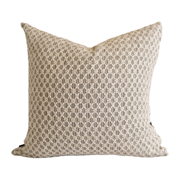 Almofada Entrelace Bordada Em Linho Natural Quadrada Tipo:com