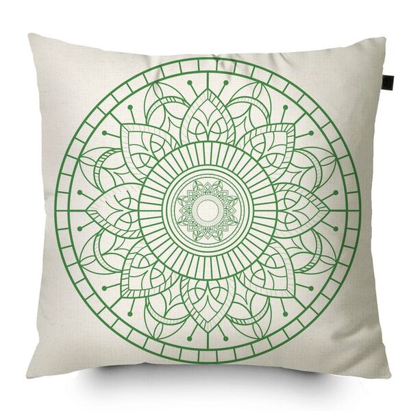Almofada Estampada Mandala 40x40cm Durga Verde - Capa Com Enc