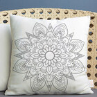 Almofada Estampada Mandala 40x40cm Indira Cinza - Capa Com En