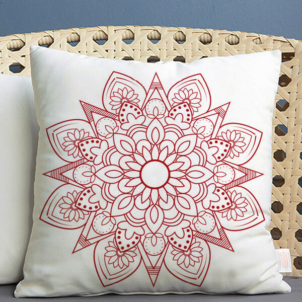 Almofada Estampada Mandala 40x40cm Indira Vermelho - Somente