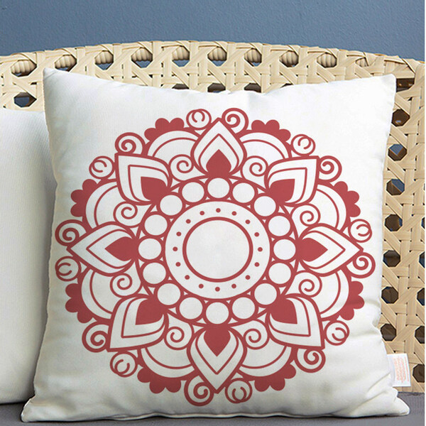 Almofada Estampada Mandala 40x40cm Obery Vermelho - Capa Com