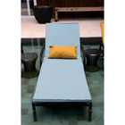 Almofada Externa para Espreguiçadeira Hidrorepelente Retangular 190x62cm Liso Azul Acquatec Naterial