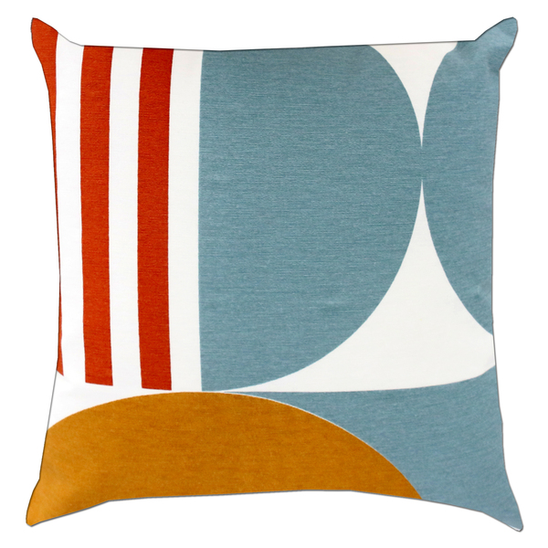 Almofada Externa Quadrado 43x43cm Listrado Azul Acquatec Naterial