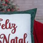 Almofada Feliz Natal Borda 43x43cm