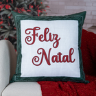 Almofada Feliz Natal Borda 43x43cm