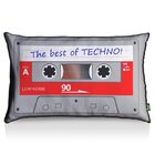 Almofada Fita Cassete Best Of Techno - Fundo Preto