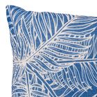 Almofada Retangular Folhagem Tecido Azul 12x30cm
