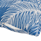 Almofada Retangular Folhagem Tecido Azul 12x30cm