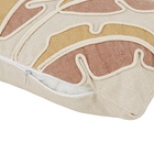 Almofada Retangular Folhas Bordadas Bege e Terracota 28x48cm