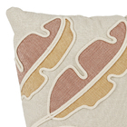 Almofada Retangular Folhas Bordadas Bege e Terracota 28x48cm