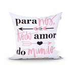 Almofada Frase Amor Estampada Branca / Rosa Para Quarto 45cm