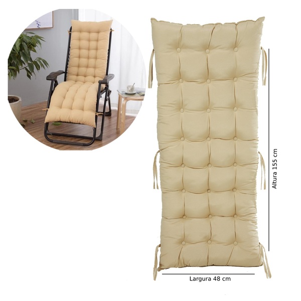 Almofada Futon De Assento P/ Cadeira De Balanço Espreguiçadei
