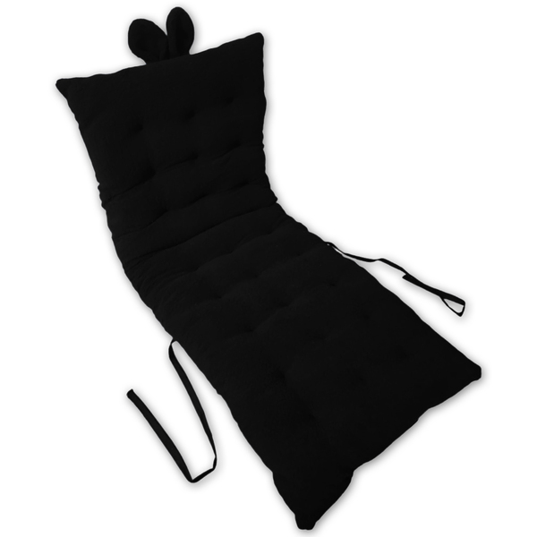 Almofada Futon Decorativo Orelha Coelho 140x60 Colchão Preto