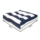 Almofada Futon Externa para Jardim Hidrorrepelente Quadrada 45x45cm Azul Listrada Navy Próxima Têxtil