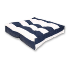 Almofada Futon Externa para Jardim Hidrorrepelente Quadrada 45x45cm Azul Listrada Navy Próxima Têxtil