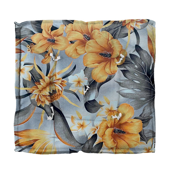 Almofada Futton Turco 42x42cm Flores Laranja