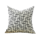 Almofada Geométrica Azul & Offwhite Quadrada