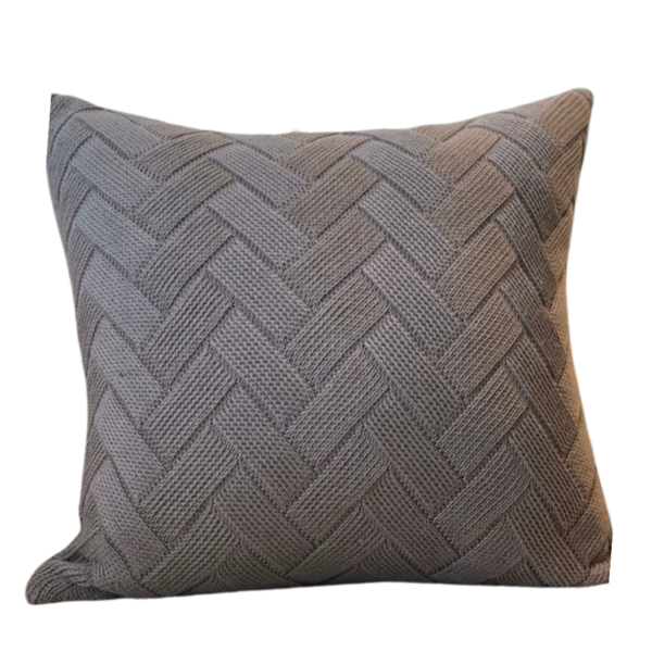 Almofada Geométrica Tricot Cinza Geométrica Quadrada Tipo:com