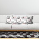 Almofada Gigante Elementos Geométricos Vermelhos Único