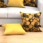 Almofada Grande Para Sala Floral Amarela 4 Unidades 60cm X 60