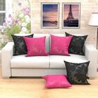 Almofada Grande Pink E Preta Jacquard 2 Unidades 60cm X 60cm