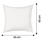 Almofada Quadrada Happy  Microfibra Off White 45x45cm