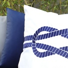 Almofada Impermeável Coleção Náutica Bordada Branca Quadrada