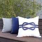 Almofada Impermeável Coleção Náutica Bordada Branca Quadrada