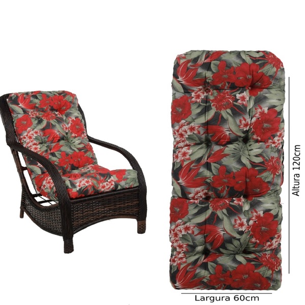 Almofada Impermeável Para Poltrona Fibra Sintética Tam.120x60